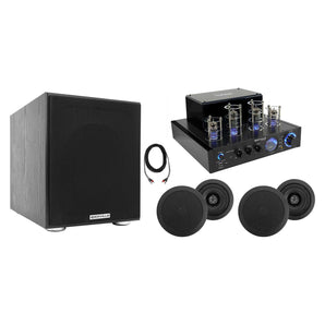 BluTube Tube Amplifier/Home Theater Receiver+4) 5.25" Black Ceiling Speakers+Sub