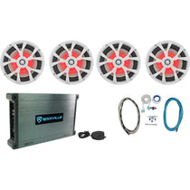 RKL80MW White 4-Pack + DBM45 Marine Amplifier Bundle