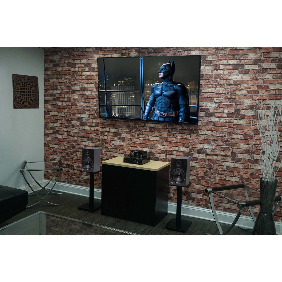 APM6W 6.5" 350 Watt USB Studio Monitor Speakers+Black 21" Stands