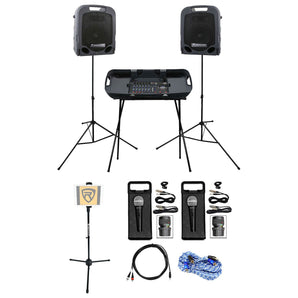 Peavey Portable Powered YouTube Karaoke Machine/System w/ Mixer+Stands+(2) Mics