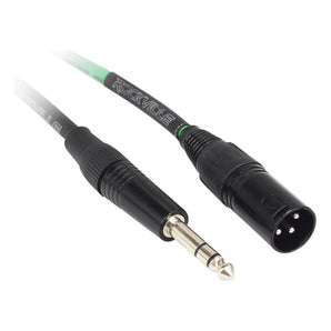 4 Rockville RCXMB3-G Green 3' Male REAN XLR to 1/4'' TRS Balanced Cables