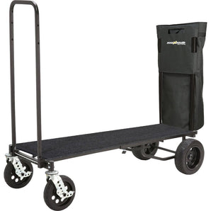 RocknRoller R12STEALTH 500lb Capacity DJ PA Transport Cart+Equipment Bag+Deck