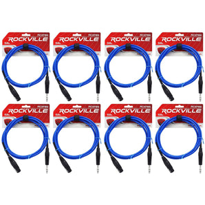 8 Rockville RCXFB6Bl Blue 6' Female REAN XLR to 1/4'' TRS Balanced Cables OFC