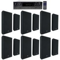 H12X500UBT 6-Zone Receiver + (12) Black Slim Wall Speakers