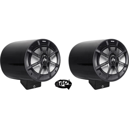 (2) kicker PS69 6x9" 360° Swivel Black Aluminum Surface Mount Boat Speakers