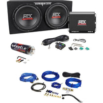 MTX Terminator Dual 12 Subwoofer System + Rockville RWK81 & RXC2D Bundle