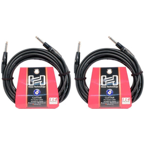 2 Hosa HGTR-025 25 Foot 1/4" PRO Guitar Straight Cables