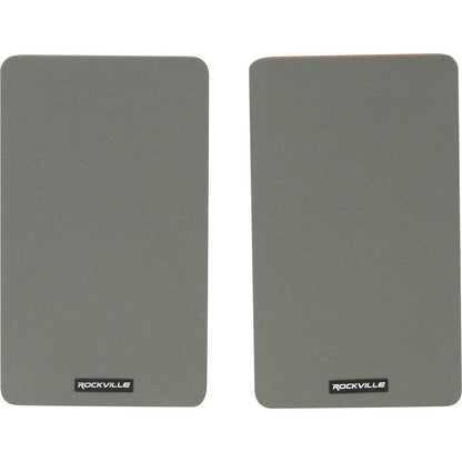 RockShelf 54C Wood 5.25" Home Bookshelf Speakers+8" Wood Stands