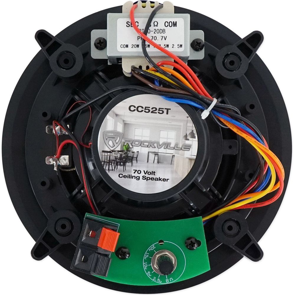 Commercial Amp+12) 5.25" 2-Way Black Ceiling Speakers 4 Hotel/Office