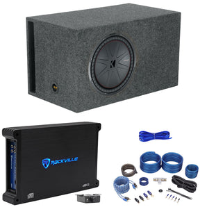 Kicker 48CWR154 COMPR15 15" 1600W Subwoofer+Vented Box+Mono Amplifier+Amp Kit