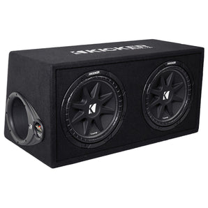 KICKER 43DC122 Comp Dual 12" Subwoofers In Vented Sub Box Enclosure + Speaker