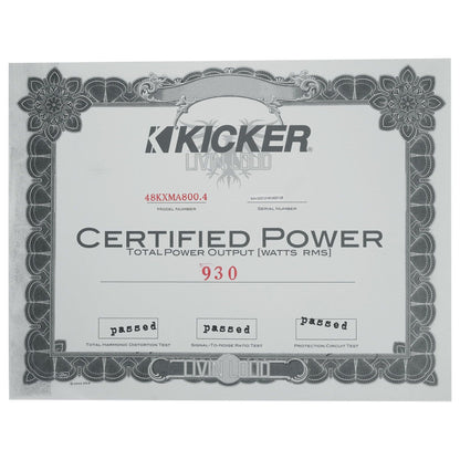 KICKER 48KXMA8004 800 Watt 4-Channel Marine Boat Amplifier Class D Amp KXMA800.4