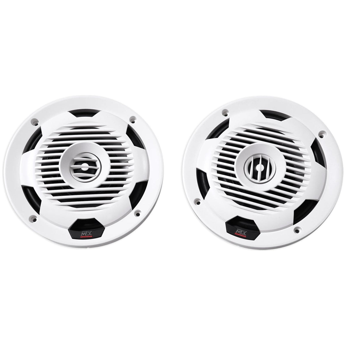 Pair MTX Audio WET77-W 7.7" 300 Watt Marine Boat Coaxial Speakers in White