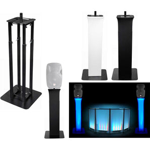 (1) Rockville RTP32B Totem Style DJ Speaker Stand+Black+White Scrims+Carry Bag