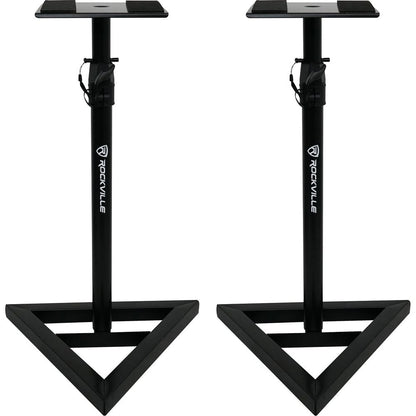KPS80 8" Karaoke Speakers 2-Pack + Adjustable Studio Monitor Stands Bundle