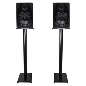 Pair Rockville APM8B 8" 500 Watt Powered USB Studio Monitor Speakers+37" Stands