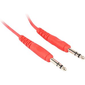 Rockville RCTR110R 10' 1/4'' TRS to 1/4'' TRS Cable, Red, 100% Copper