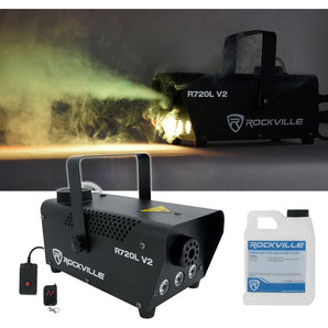 Rockville R720L Smoke Machine Scary Haunted House Fog LED Effect + Remote
