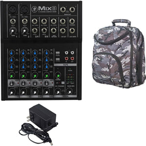 Mackie Mix8 8 Channel Compact Mixer + CAMOPACK Carry Bag