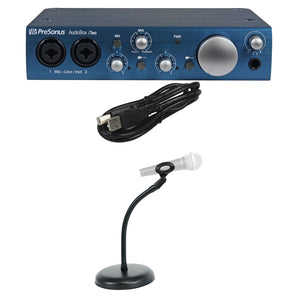 Presonus Audiobox iTwo 2X2 USB PC/Mac Recording Interface+Gooseneck Mic Stand