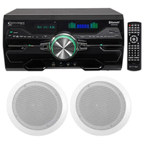 4000W Bluetooth DVD Receiver with (1) Pair 6.5" White In-Ceiling Speakers