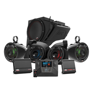 MTX RZR-14-THUNDER5 Receiver+Front+Tower Speakers+Sub For Polaris RZR 1000/900