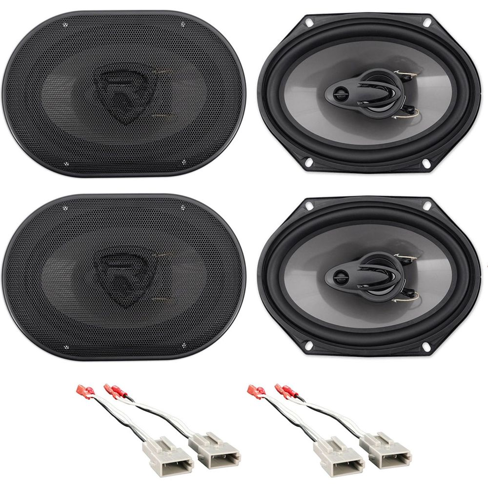 Front+Rear Rockville 6x8" Factory Speaker Replacement Kit For 91-94 Mazda Navajo