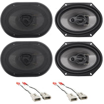 Front+Rear Rockville 6x8" Factory Speaker Replacement Kit For 91-94 Mazda Navajo