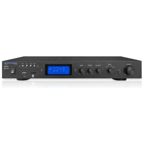 Technical Pro IA25U Receiver Amplifier w/ USB+(2) 6.5" Black Bookshelf Speakers