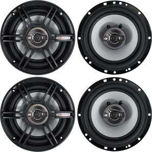 (4) Crunch CS653 6.5" Car Audio 3-Way Speakers 300 Watts Max 6 1/2" Inch
