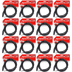 16 Rockville RCXFB10B Black 10' Female REAN XLR to 1/4'' TRS Balanced Cables OFC