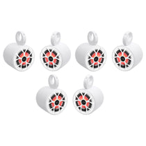 (6) RKL65MBW 6.5" 700W Marine Wakeboard LED Speakers + (6) MAC65W White Pod Enclosures