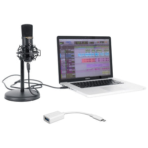 Rockville Solo-Cast USB Microphone Mic w/Recording Interface+iPhone/iPad Cable