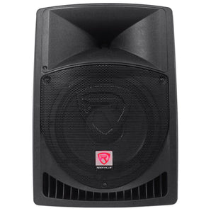 Pair Rockville RPG12 12" 1600w Powered PA/DJ Speakers + 2 Stands + 2 Cables+Bag