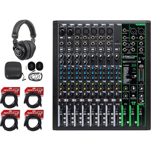 Mackie ProFX12v3 12-Channel Effects Mixer w/USB+Headphones+Cables ProFX12 v3