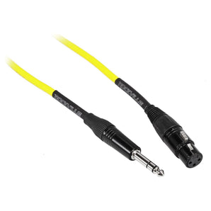 4 Rockville RCXFB6Y Yellow 6' Female REAN XLR to 1/4'' TRS Balanced Cables OFC