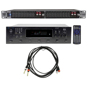 Technical Pro 6-Zone 12-Speaker Home Theater Bluetooth Receiver+Dual 15 Band Eq