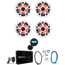 RKL65MBW 6.5" LED Speakers 4-Pack + RGHR2 Receiver + KRYPTON MF3 Amp Bundle