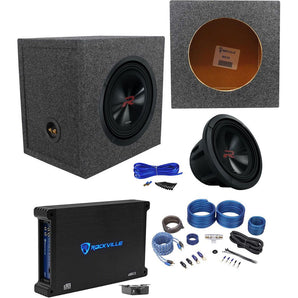 Alpine R2-W10D4 10" 750w Car Subwoofer+Sealed Sub Box+Mono Amplifier+Amp Kit