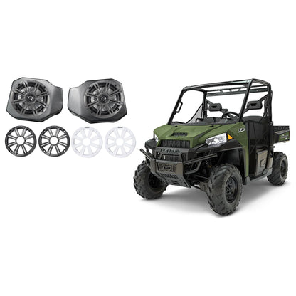 6.5" Kicker Speakers in Kick Panel Enclosures for Ranger XP1000