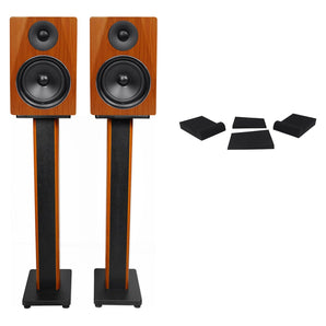 2) Rockville DPM6C Dual 6.5" 420 Watt Active Studio Monitors+36" Stands+Pads