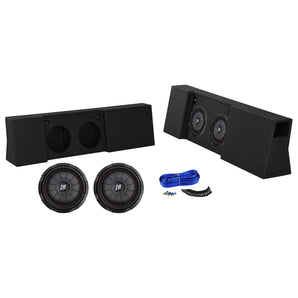 Sub Box+Kicker Subs For 2009-17 Ford F150 Super Crew+2017 F250/350 Super Duty