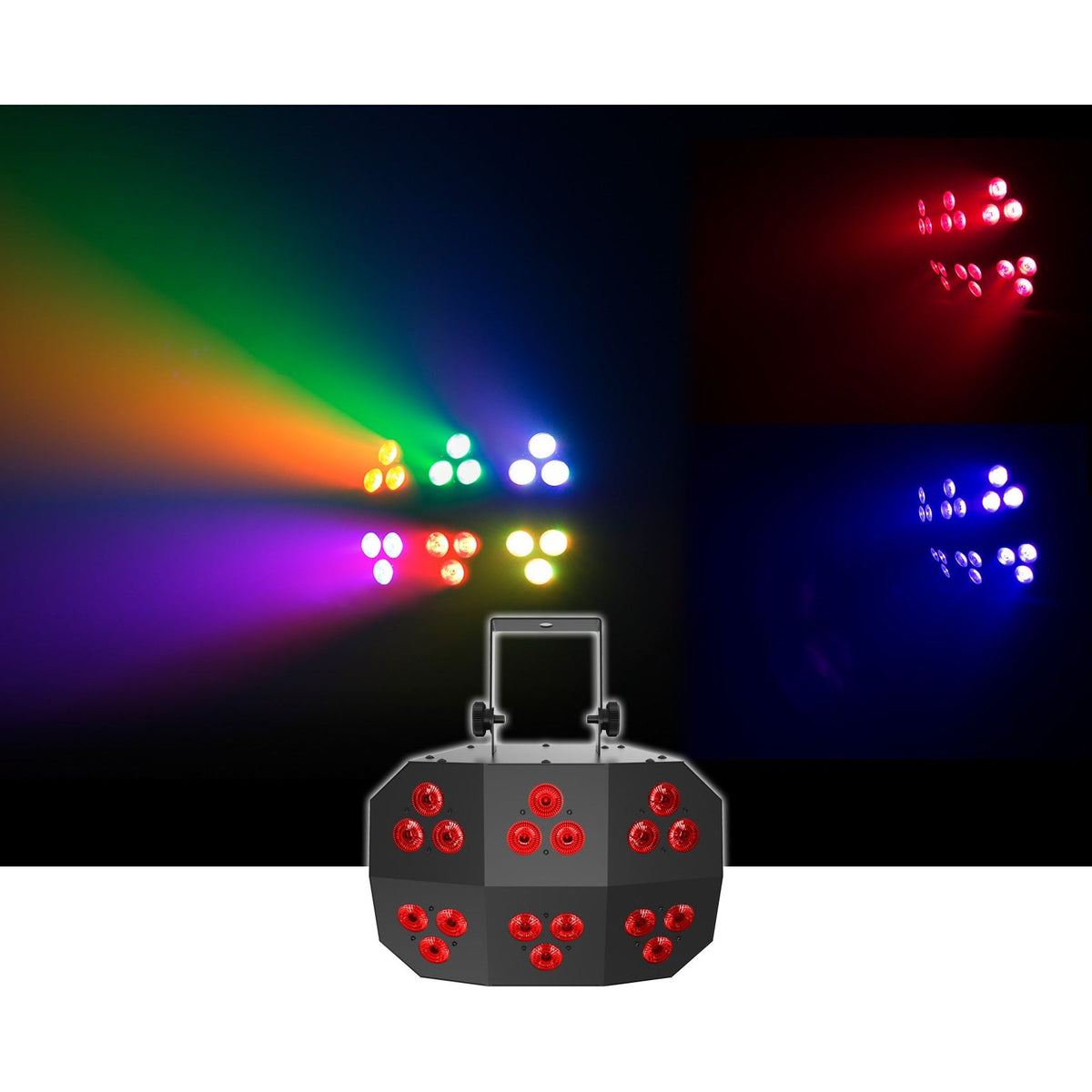 (4) Wash FX 2 RGB+UV Effect Wash Lights + Haze Machine + Fluid
