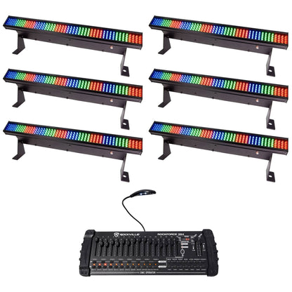 (6) COLORSTRIP MINI LED Light Bars + ROCKFORCE 384 DMX Controller