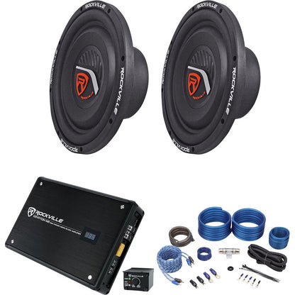 W10T4-S2 10" Shallow Mount Subwoofers 2-Pack + KRYPTON-M2 Amplifier Bundle