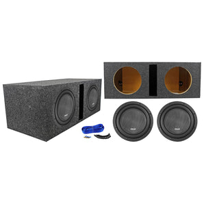 2) American Bass XR-10D2 2000w 10" Car Audio Subwoofers+Vented Sub Box Enclosure