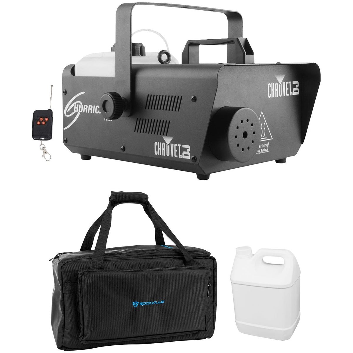 H1600 Hurricane 1600 DMX Fog Machine+Remote+Waterproof Carry Bag Case