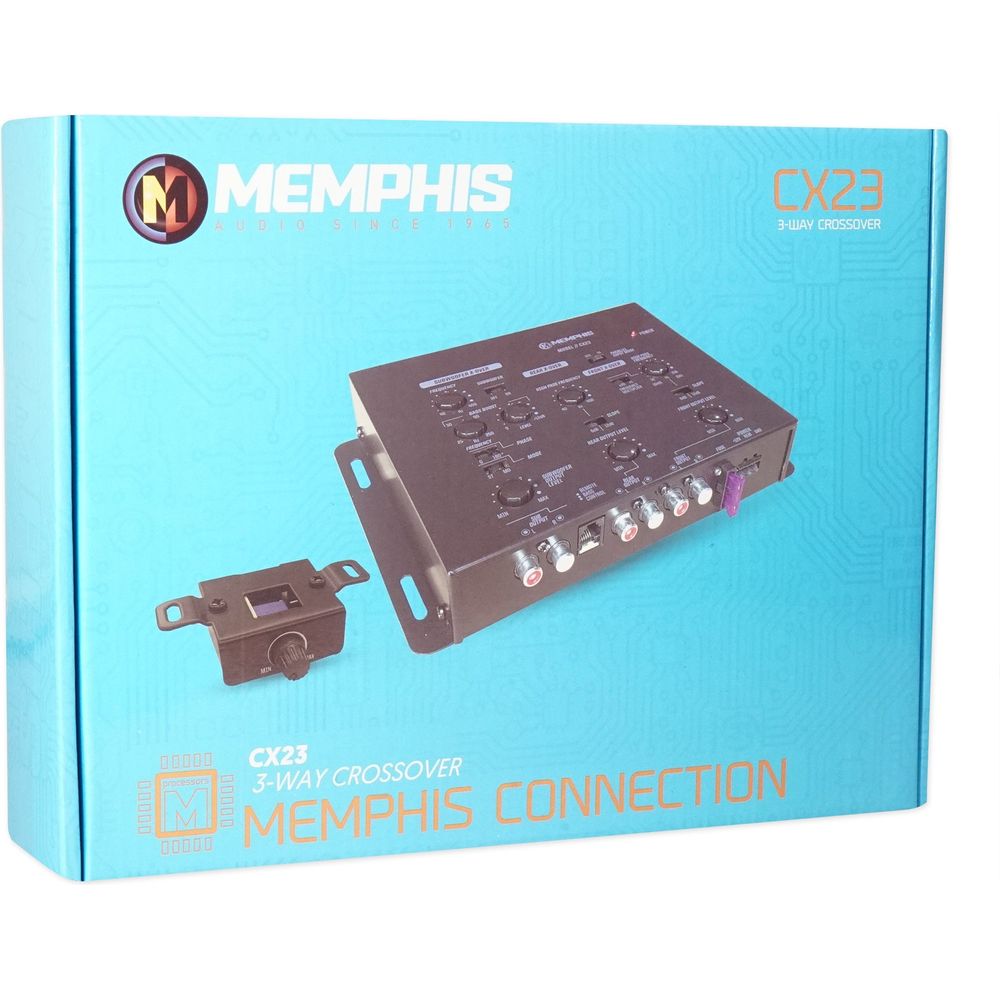 Memphis Audio CX23 3 Way Car Electronic Crossover Processor+2) Aluminu ...