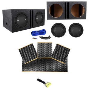 (2) Polk Audio MM 1242 SVC 12” 2520 Watt Subwoofers+Vented Enclosure Box+Rockmat