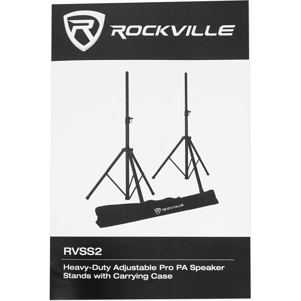 2) Rockville White 8" PA DJ Speaker Covers+Scrims+Stands+Lights 4 Wedding Church